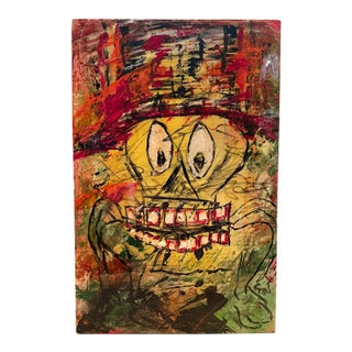 Painted Wine Crate by Kevin Murphy From the Estate of Johnny Depp For Sale