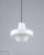 Mid-Century Pendant Lamp in White Glass and Brass For Sale - Image 12 of 12