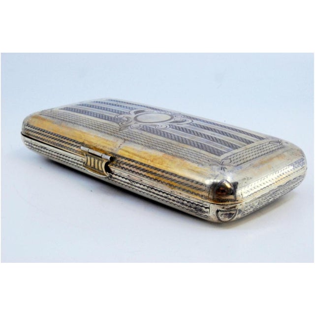 Silver Silver Gilt Cigar Case with Hunting Scene For Sale - Image 8 of 10