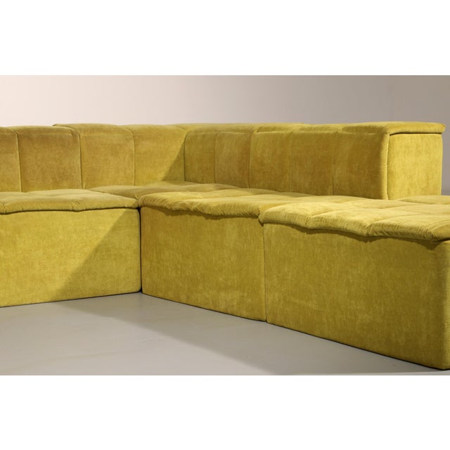 Lime Modular Sofa in Lime Velvet, 1970s, Set of 9 For Sale - Image 8 of 12