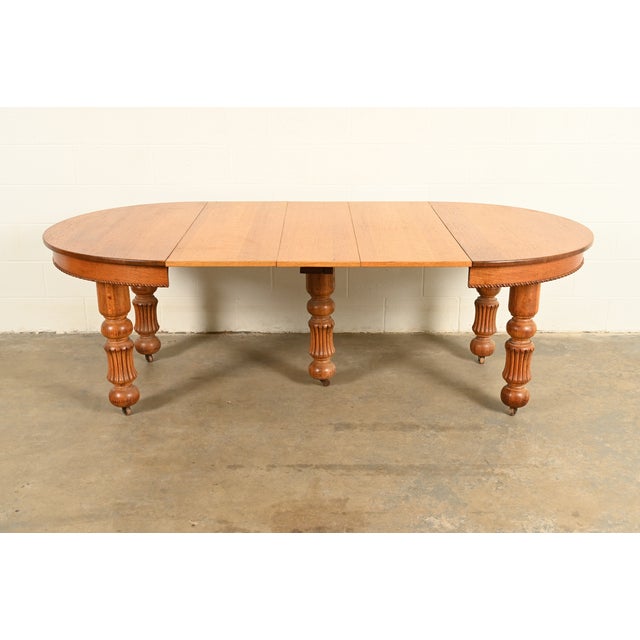 Wood R. J. Horner Style Antique Victorian Carved Oak Extension Dining Table, Circa 1890s For Sale - Image 7 of 15