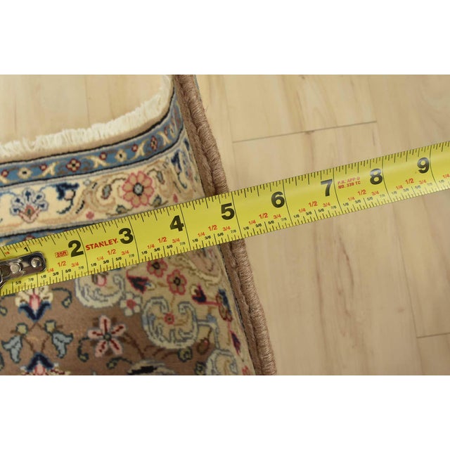 Kashan Rug 3’5” X 4’9” Brown Wool Vintage Traditional Hand-Knotted Carpet For Sale - Image 10 of 12