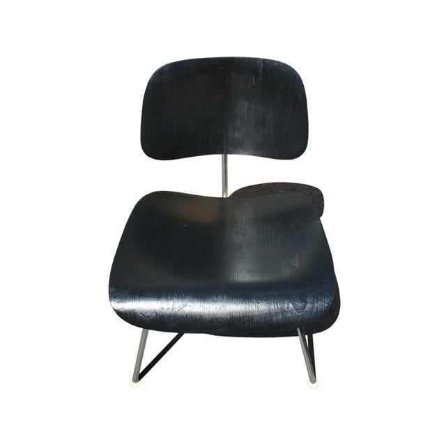 Herman Miller A Black Mid-Century Modern Eames Dcm Chairs For Sale - Image 4 of 10