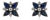VRJewels 1.9Ct Blue Sapphire & Diamond Floral Stud Earrings in 14k White Gold- A Pair For Sale