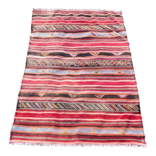 Turkish Vintage Striped Kilim For Sale