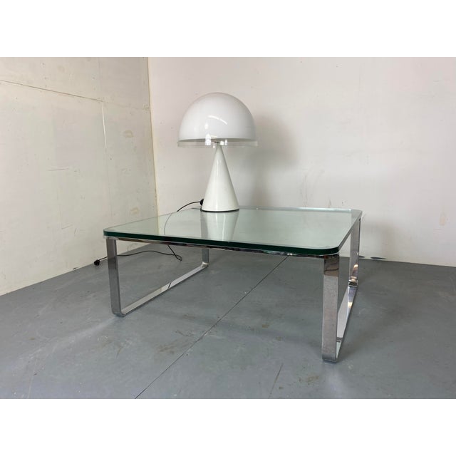 Swiss Space Age Modernist Chrome, Steel and Glass Coffee Table from Strässle, 1970s For Sale - Image 10 of 14