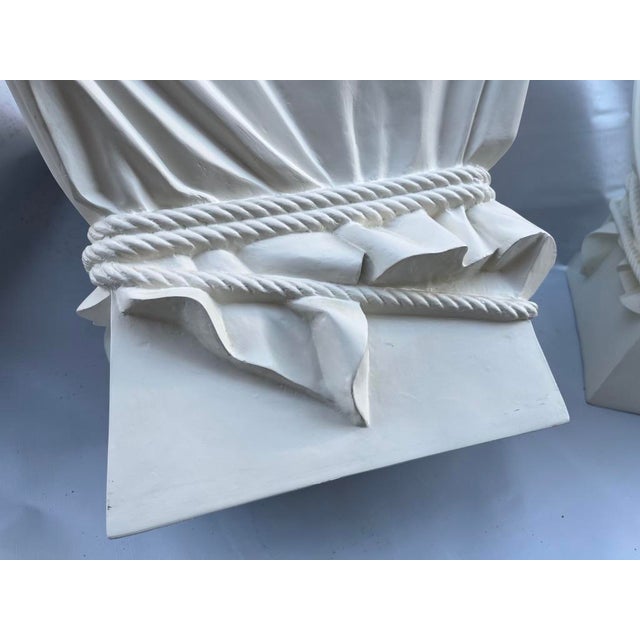 Plaster Draped Fabric and Rope Side Tables a Pair For Sale - Image 11 of 12