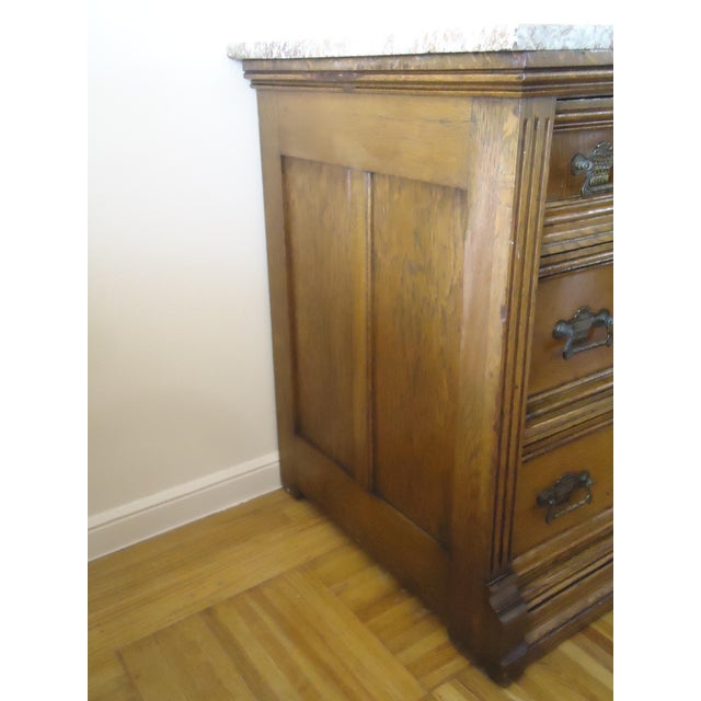 Vintage Victorian Eastlake Walnut Marble Top Chest Of Drawers Chairish