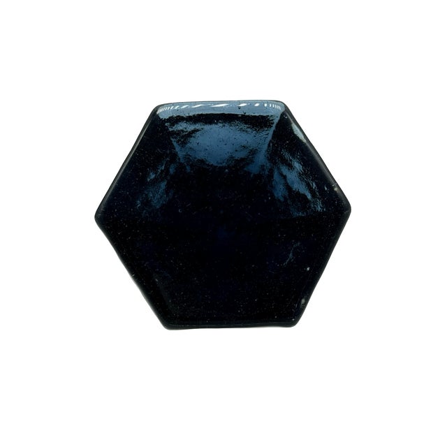 Glass Vintage Reproduction Cobalt Blue Nautical Deck Prism Deep Memphis Era Paperweight For Sale - Image 7 of 8