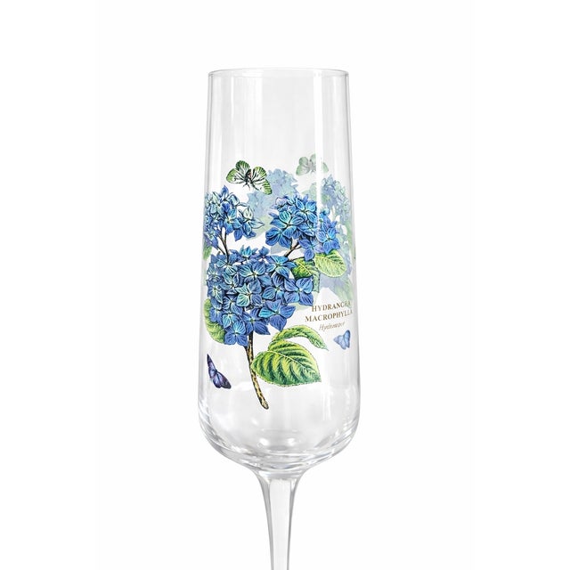 Vintage Portmeirion Botanical Garden Stemmed Champagne Flutes- Set of 3 For Sale - Image 4 of 8