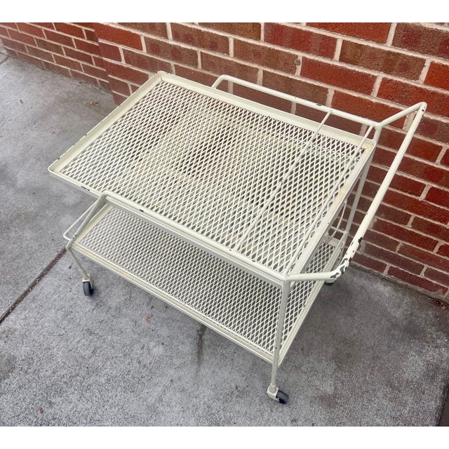 Vintage Mid Century Outdoor Cart Attributed to Tempestini for Salterini For Sale In Denver - Image 6 of 8
