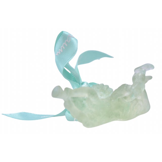 1990s Daum French Green Crystal Angel For Sale - Image 5 of 5