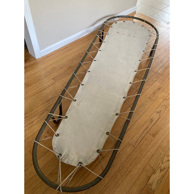 Canvas laced to green aluminum frame. Dimensions Overall width: 79 Inches; Overall height: 7.25 Inches; Overall depth: 25...