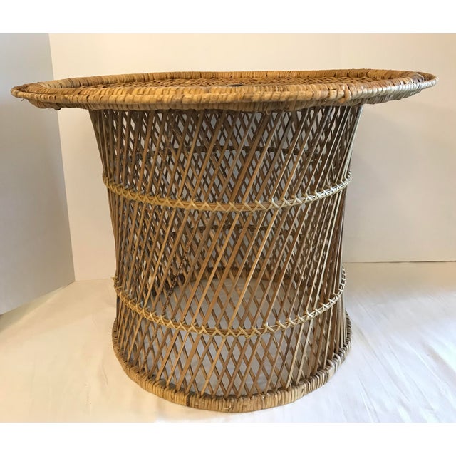 Vintage Wicker Drum Table Chairish