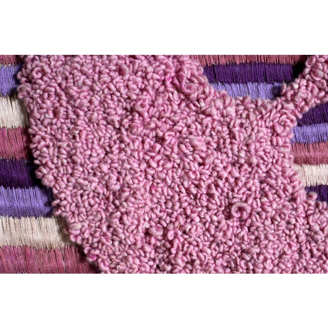 1970s Purple Fiber Textile Art, Framed For Sale - Image 10 of 11
