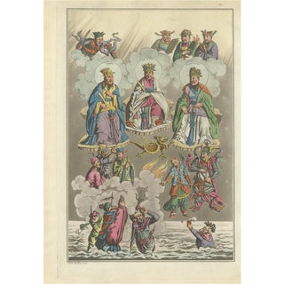 Ferrario, Chinese Gods Confucius, Lanzu and Fe Costumes, 1815, Print For Sale