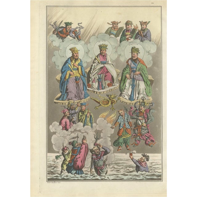 Ferrario, Chinese Gods Confucius, Lanzu and Fe Costumes, 1815, Print For Sale