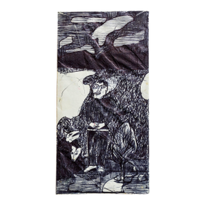 Marc BasemanStanding figure, 1992 Ballpoint Ink Drawing on an Envelope (Phone Bill), 1992