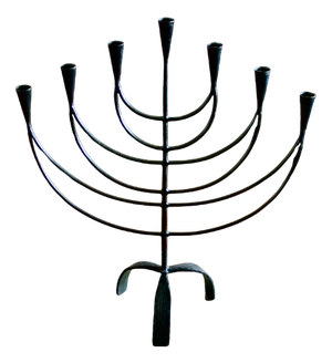 Large Swedish Wrought Iron Menorah, 1950s