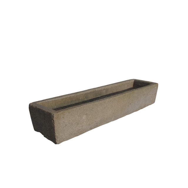 87" Inch Long Hand Chiseled Stone Trough 66 For Sale - Image 4 of 11