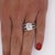 Igi Cert. 4.04 Carat Cushion Lab Grown Diamond Triple Band Engagement Ring For Sale - Image 4 of 11