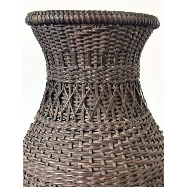 Mid-Century Modern Antique Japanese Hanging Ikebana Bamboo Basket For Sale - Image 3 of 12