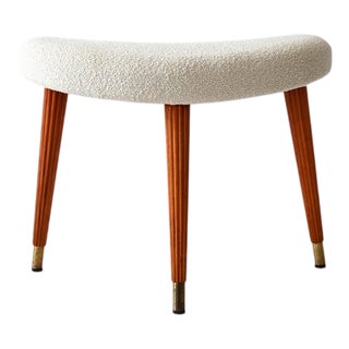 Swedish Stool with Mahogany Legs, 1940s For Sale