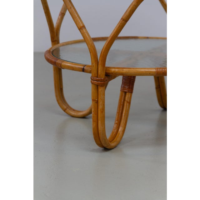 Danish Bamboo, Rattan and Glass Table by Tove Kindt-Larsen for R. Wengler, 1940s For Sale - Image 8 of 18