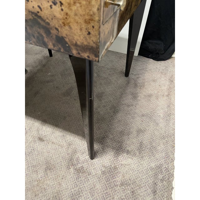 1970s Aldo Tura Brown and Cream Goatskin Game Table For Sale - Image 9 of 12