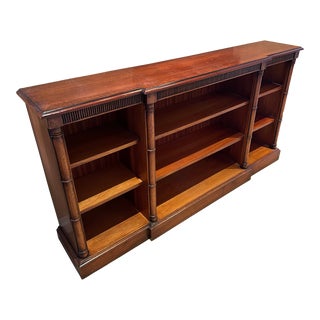 Vintage Walnut Library Bookcase For Sale
