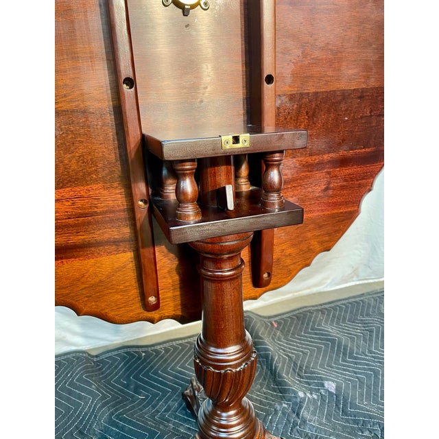 Late 20th Century L & J. G. Stickley Mahogany Pie Crust Tea Table With Flip Top For Sale - Image 9 of 18