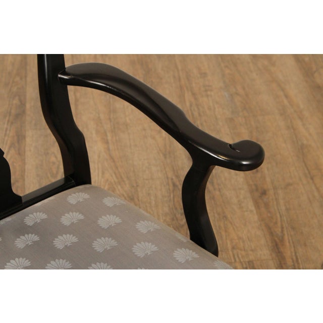 Late 20th Century Century Furniture Ebonized Set of Six Queen Anne Style Dining Chairs For Sale - Image 5 of 18