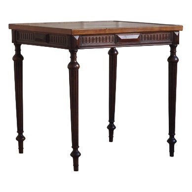 Antique French Walnut Gaming Table with Removable and Rotating Top For Sale