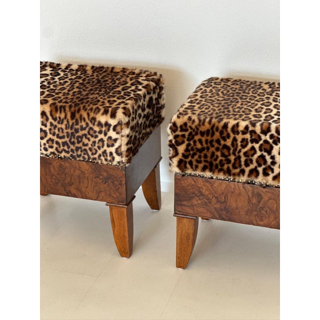 Wood Art Deco Animal Poufs, 1940s, Set of 2 For Sale - Image 7 of 9
