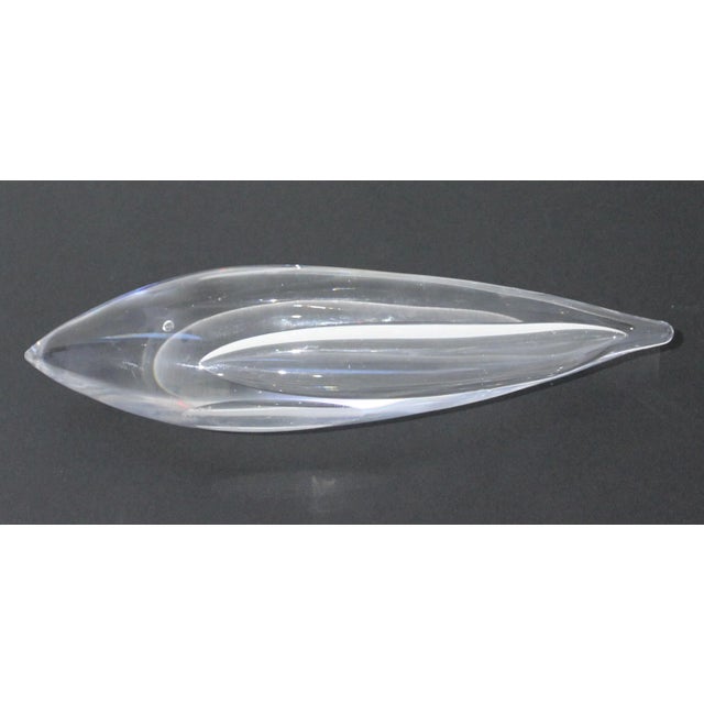 Mid-Century Modern Kosta Streamlined Glass Fish, Signed, Paperweight or Figurine For Sale In West Palm - Image 6 of 12