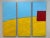 2010s Contemporary, Three Panel Geometric Abstract Acrylic Painting, Signed, Dated For Sale - Image 5 of 5