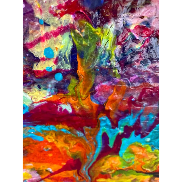 Many layers of acrylic paint mixed with various polymers and fluid gels. Painted on museum quality stretched canvas with...