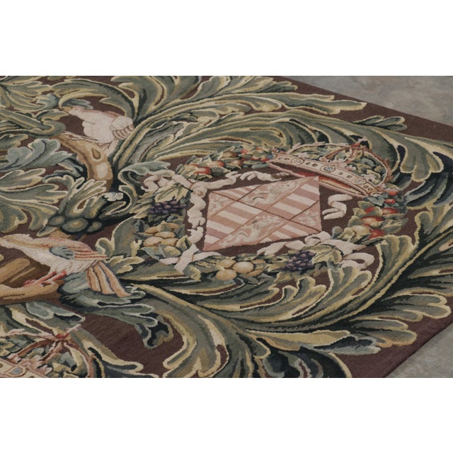 2010s Rug & Kilim’s Armorial Tudor Style Rug in Black, With Beige, Blue and Gold Tones For Sale - Image 5 of 8