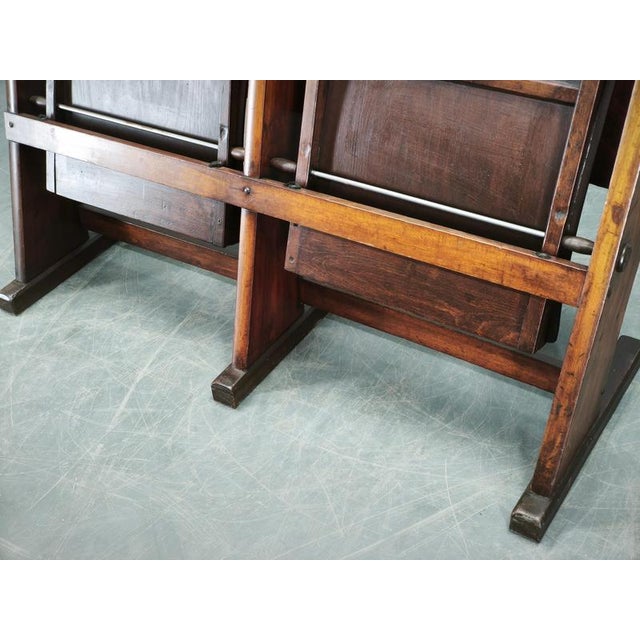 Czech Art Deco 2-Seater Cinema Bench in Beech Wood, 1920s For Sale - Image 6 of 15