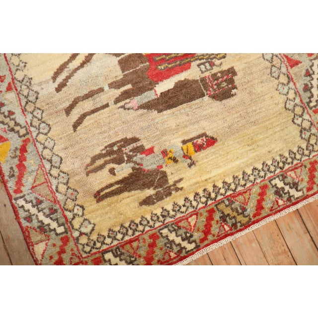 Cream Vintage Camel Donkey Anatolian Pictorial Rug - 2'9" x 4'9" For Sale - Image 8 of 8