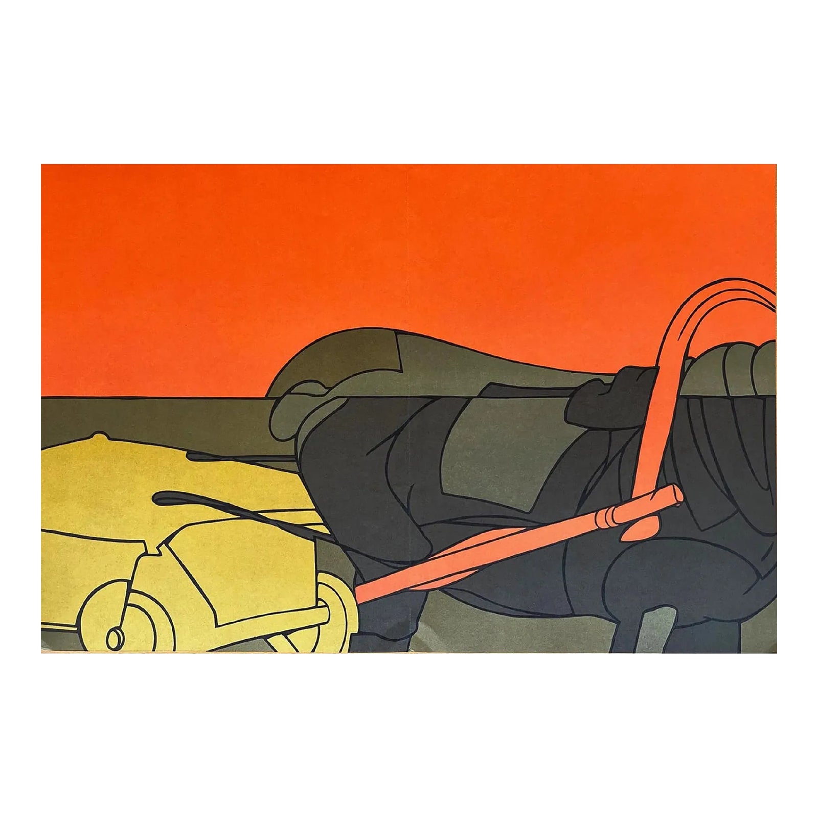 1980 Valerio Adami Lithograph Dm02239d Derriere Le Miroir | Chairish