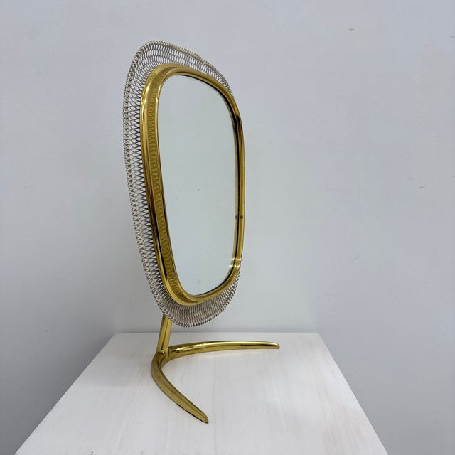 Mid-Century Brass Vanity Table Mirror from Vereinigte Werkstätten, Germany, 1950s For Sale - Image 18 of 18