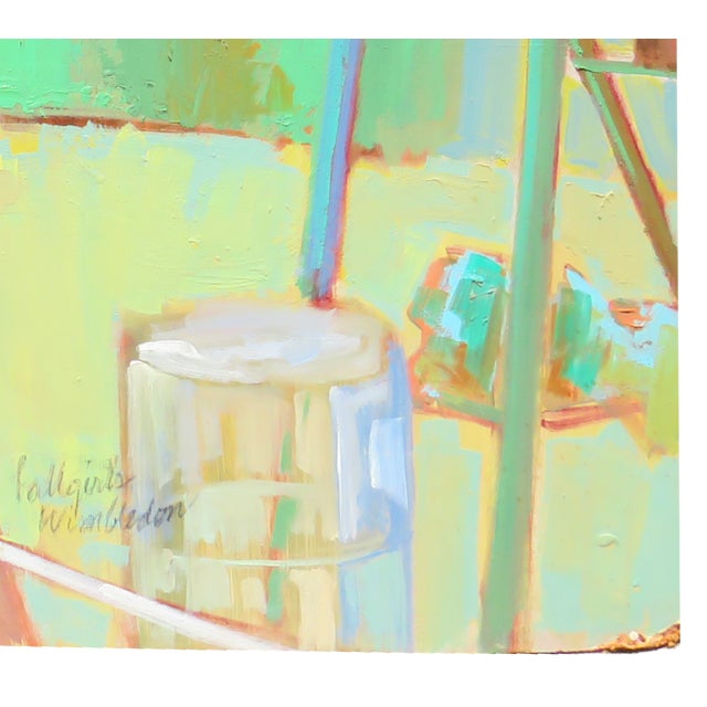 Figurative 1970s Wimbledon Tennis Impressionist Painting by Peggy Hussey For Sale - Image 3 of 3
