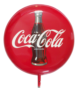 Large Double-Sided Coca Cola Enameled Sign, 1960s