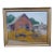 Mid 20th Century Sam Hyde Harris Rural Barn Scene Oil Painting on Board, Framed For Sale