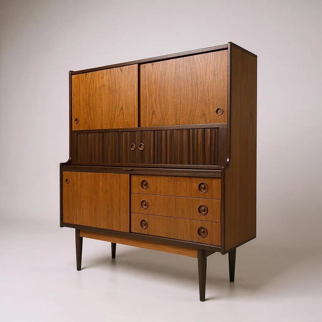Vintage Scandinavian High Sideboard attributed to Johannes Andersen, 1970s For Sale - Image 5 of 8