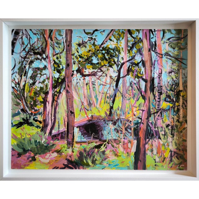 Linda Clerget, Meet in the Forest, Acrylic, Framed For Sale - Image 12 of 12