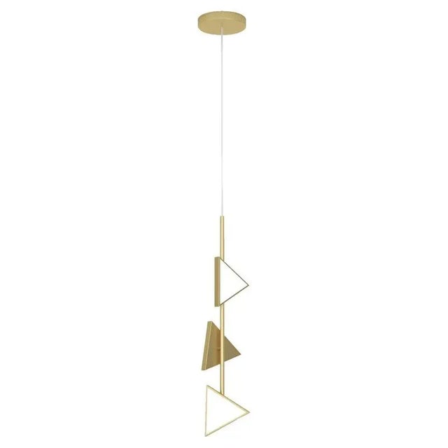 Metal Lines and Triangles Brass Pendant Light by Atelier Areti For Sale - Image 7 of 7