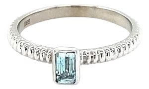 Aquamarine White Gold Ring