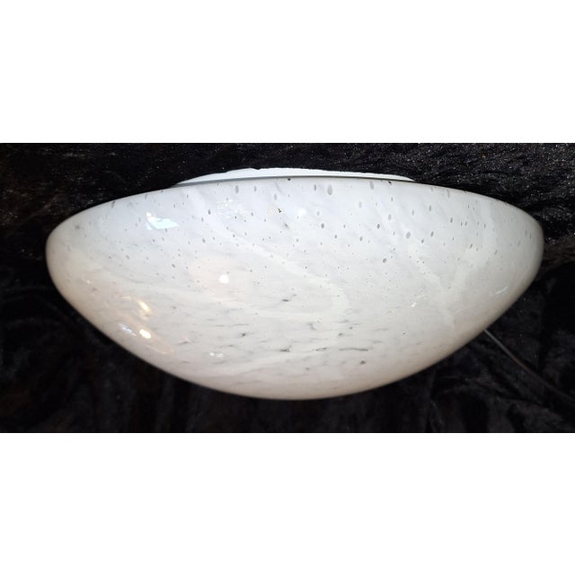 Vintage Ceiling Lamp with White Marbled Glass Shade, 1980s, in Very Good conditions. Designed 1980 to 1989 Up to 250V...